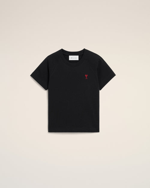 Black cotton t-shirt with Ami de Coeur - Woman - 5 - AMI Paris - Ami Paris