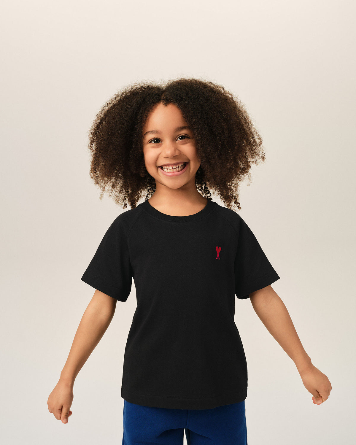 Black cotton t-shirt with Ami de Coeur - 6