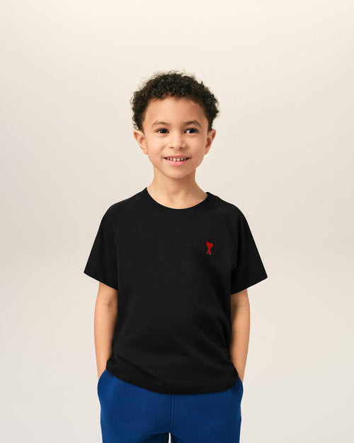 Black cotton t-shirt with Ami de Coeur - 2 - Ami Paris