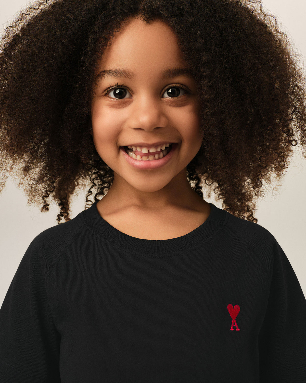 Black cotton t-shirt with Ami de Coeur - 7