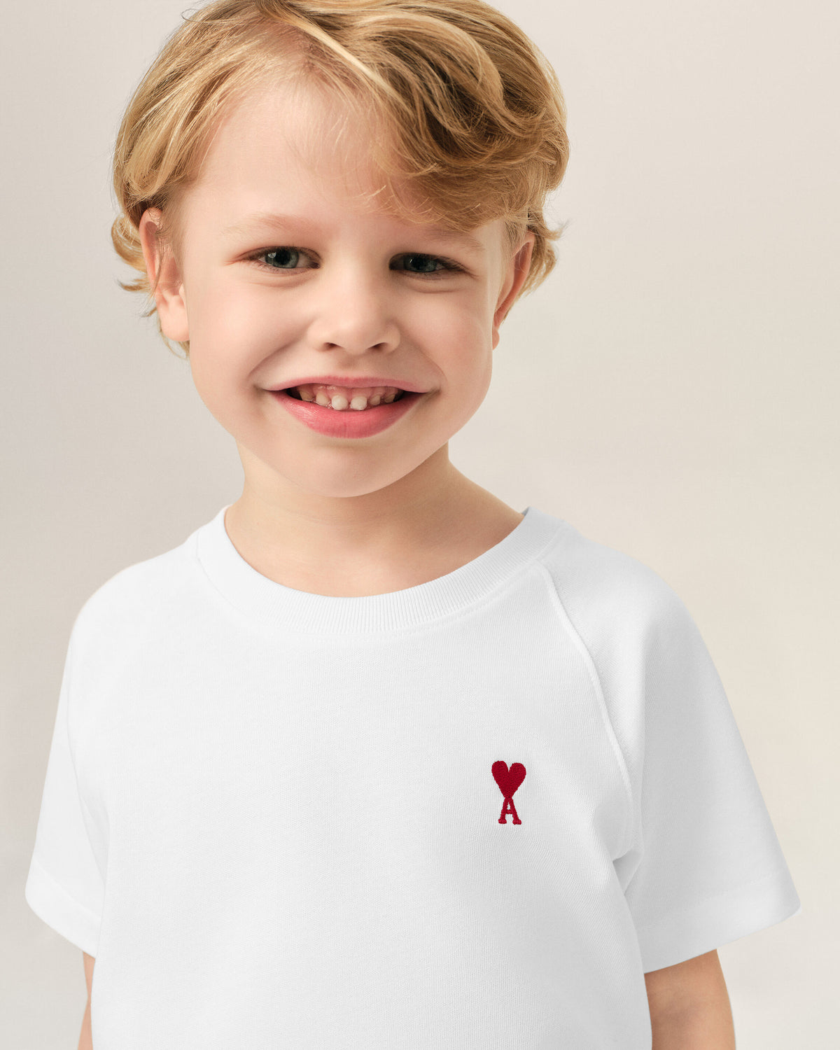 White cotton t-shirt with Ami de Coeur - 3