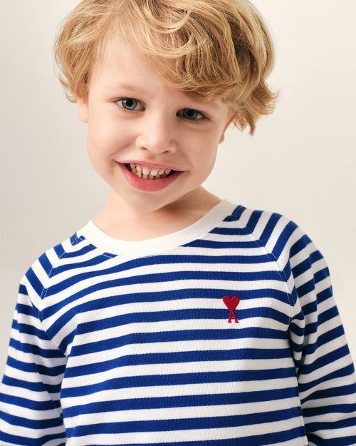 Camiseta marinera Ami de Cœur de algodón azul y blanco - Hombre - 3 - AMI Paris - Ami Paris