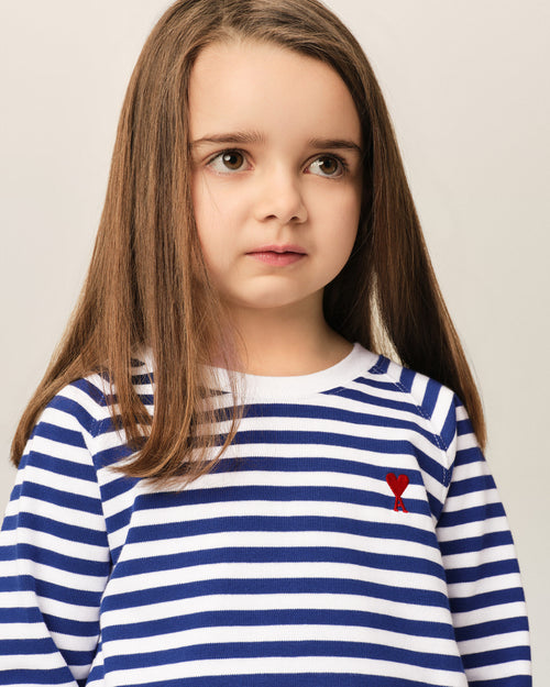 Camiseta marinera Ami de Cœur de algodón azul y blanco - Mujer - 7 - AMI Paris - Ami Paris