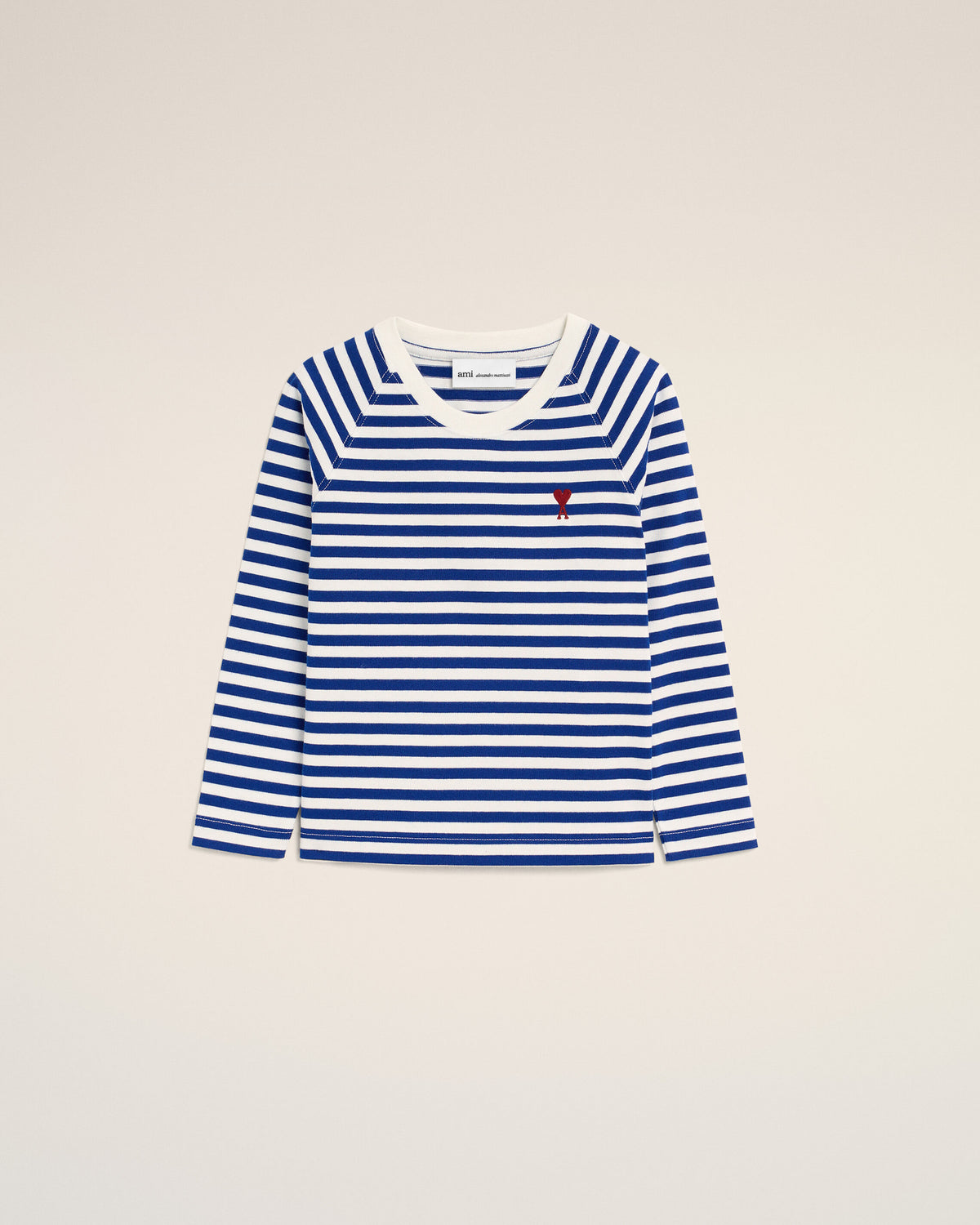 Blue and white mariniere cotton t-shirt with Ami de Coeur - 1