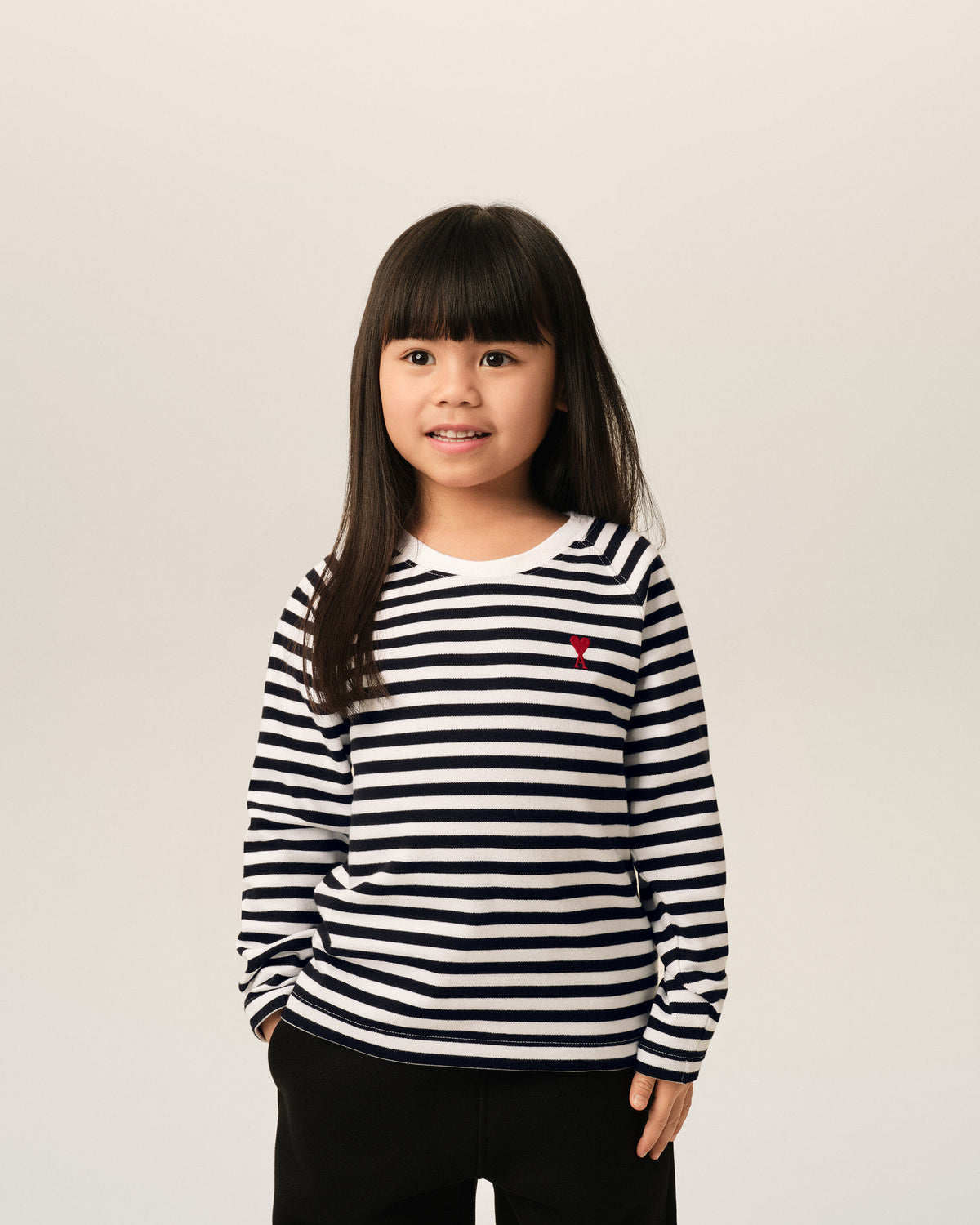 Black and white mariniere cotton t-shirt with Ami de Coeur - 6
