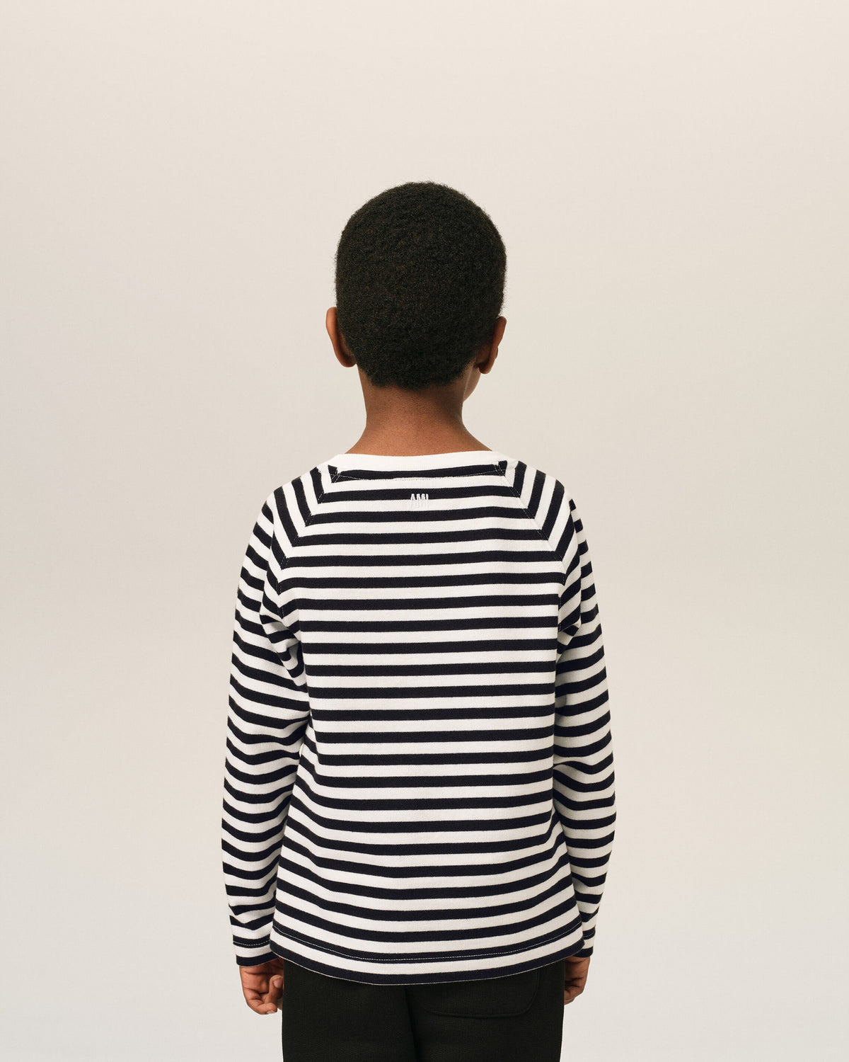 Black and white mariniere cotton t-shirt with Ami de Coeur - 4