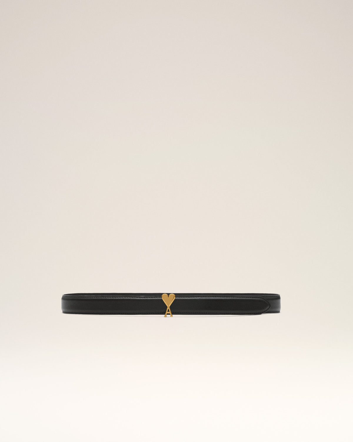 Cintura in pelle di vitello nera 25mm con fibbia Ami de Cœur - 1