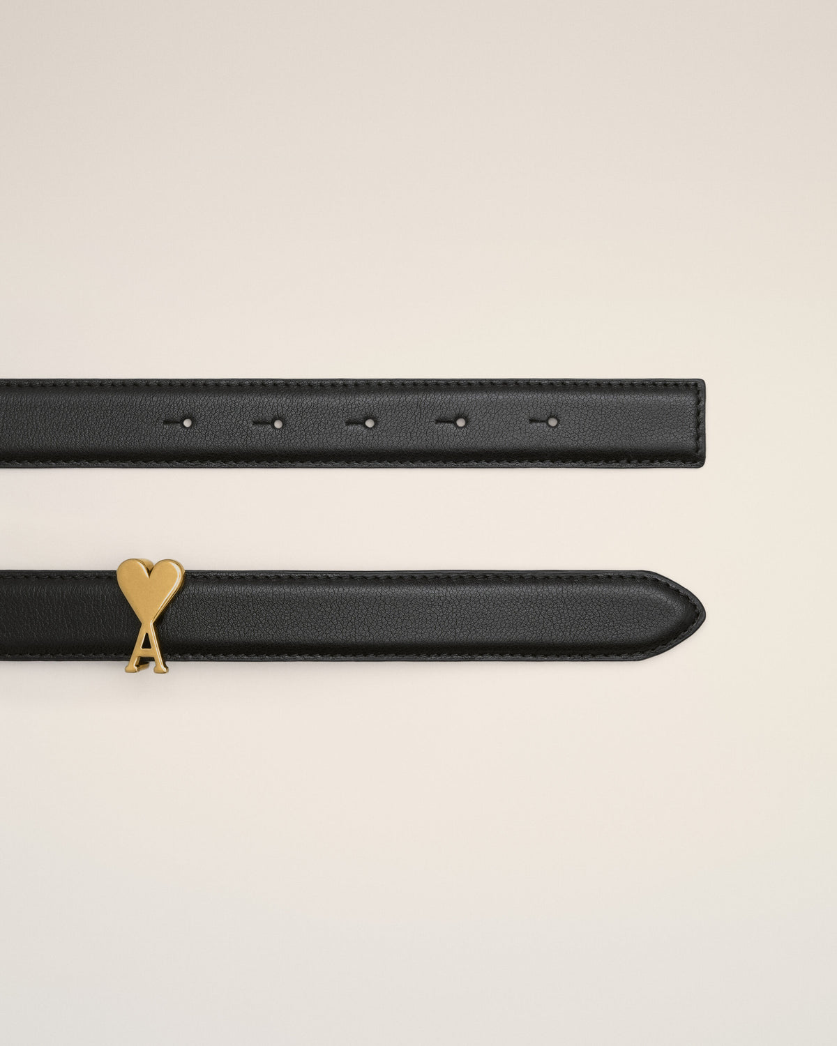Cintura in pelle di vitello nera 25mm con fibbia Ami de Cœur - 4