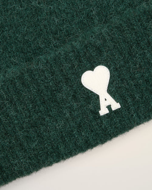 Green alpaca beanie with Ami de Coeur - Woman - 9 - AMI Paris - Ami Paris