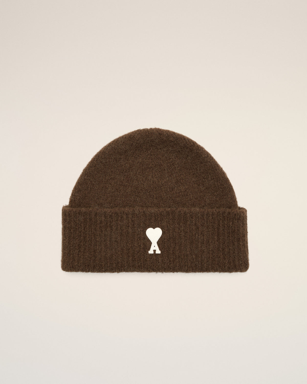 Brown alpaca beanie with Ami de Coeur - 1