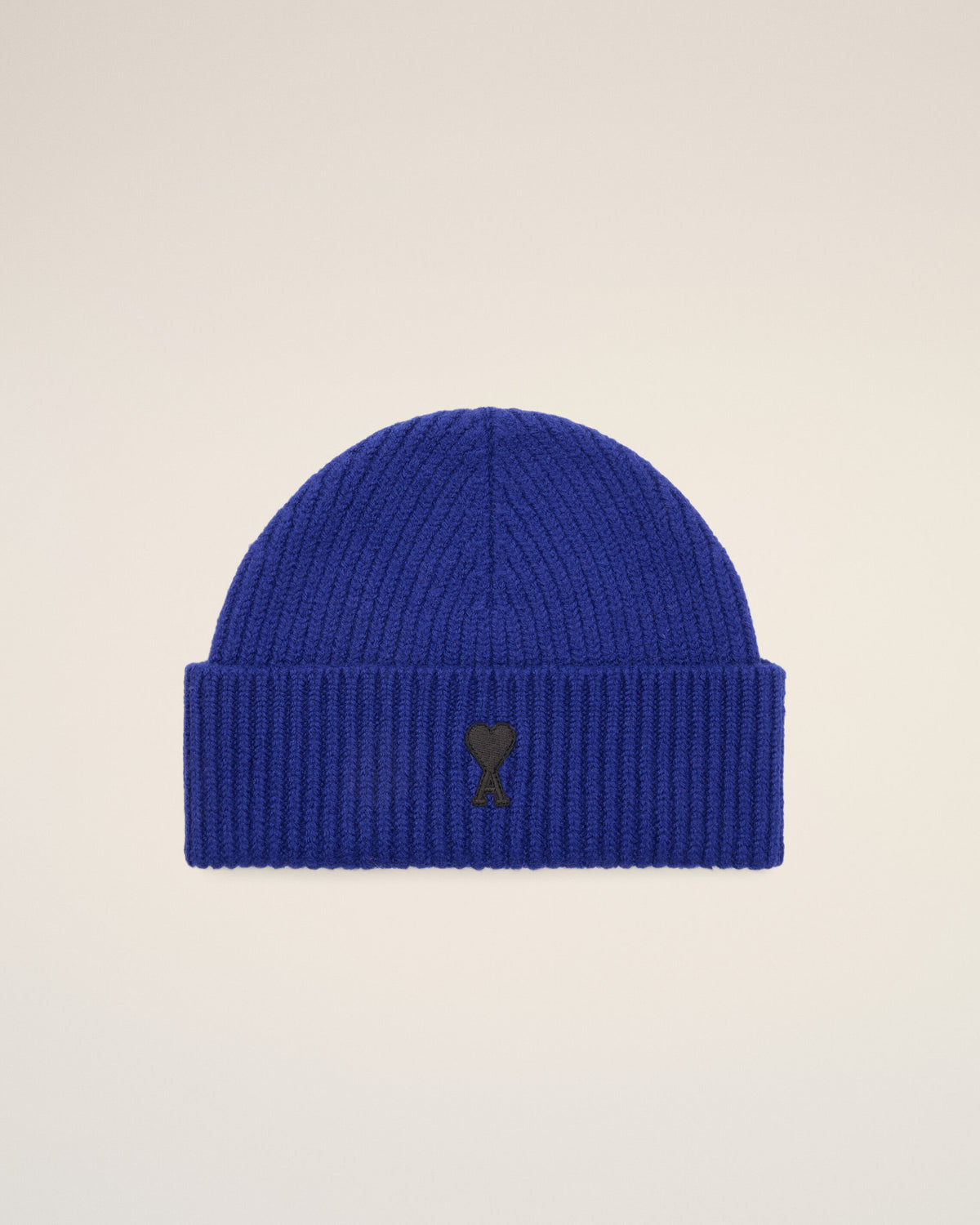 Blue wool beanie with Ami de Coeur - 7