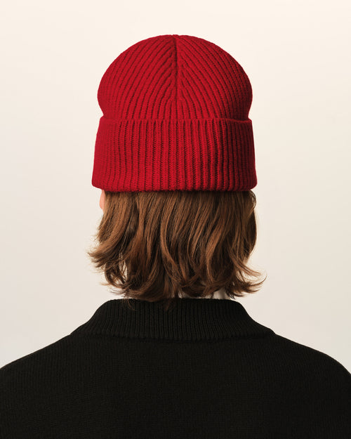 Red wool beanie with Ami de Coeur - Woman - 12 - AMI Paris - Ami Paris