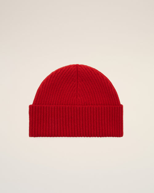 Red wool beanie with Ami de Coeur - Woman - 10 - AMI Paris - Ami Paris