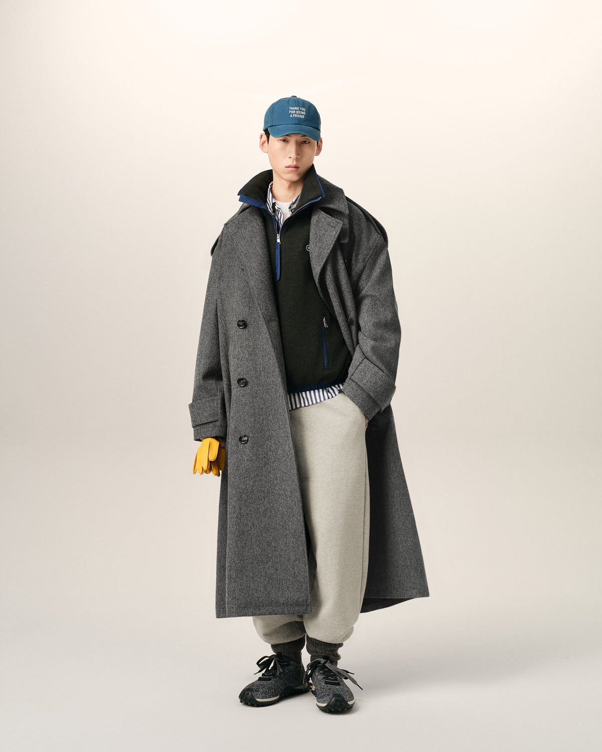 Grey wool trench coat - 2