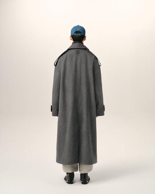 Grey wool trench coat - Man - 5 - AMI Paris - Ami Paris