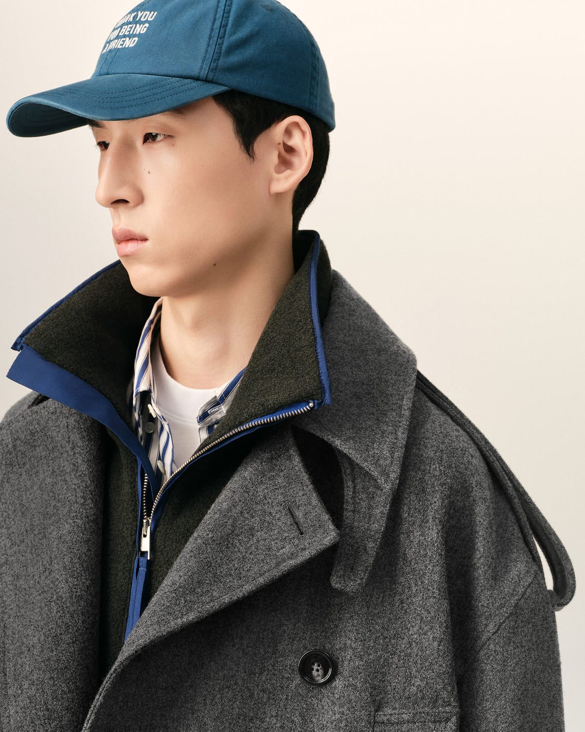 Grey wool trench coat - 4