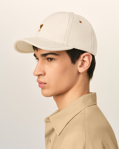 Cappellino Ami de Cœur in cotone bianco - Uomo - 5 - AMI Paris - Ami Paris
