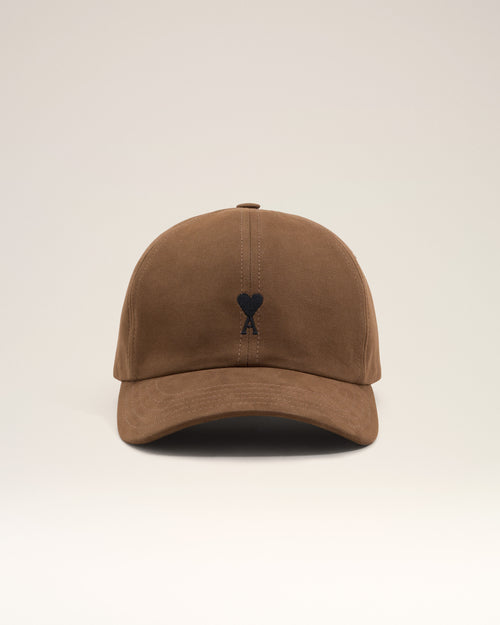 Brown cotton cap with Ami de Coeur - Woman - 10 - AMI Paris - Ami Paris