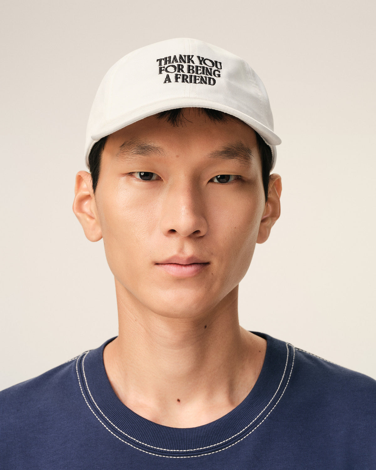 Casquette Blanche Broderie Thank You For Being A Friend en Coton - 2