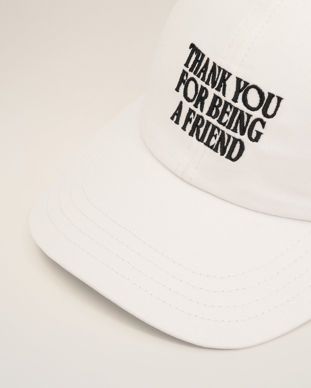 Casquette Blanche Broderie Thank You For Being A Friend en Coton - 3