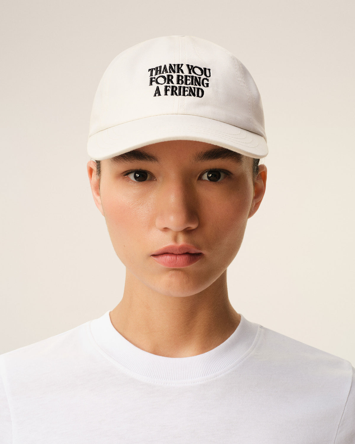 Casquette Blanche Broderie Thank You For Being A Friend en Coton - 8