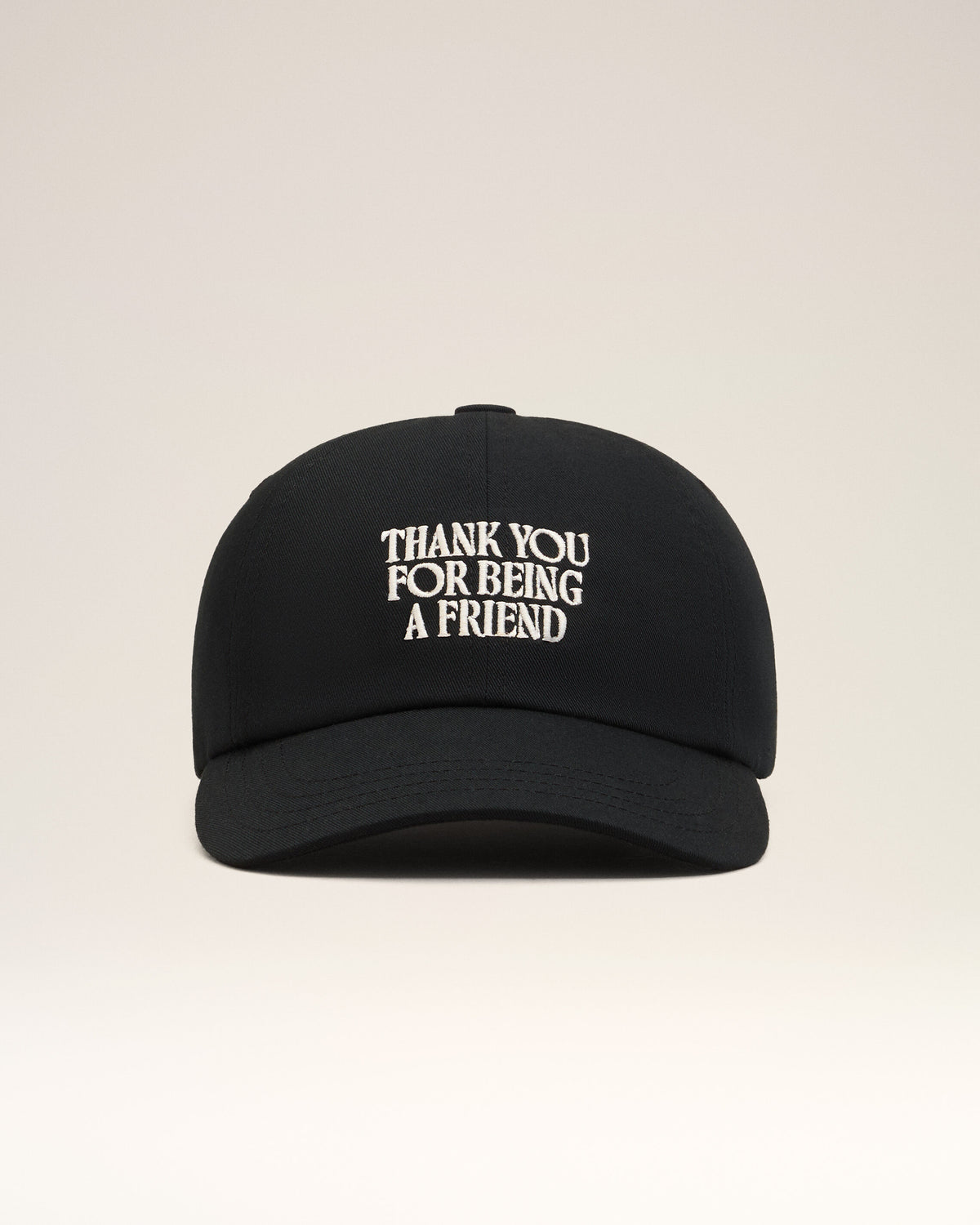 Black Cotton Thank You For Being A Friend Embroidery Cap - 10