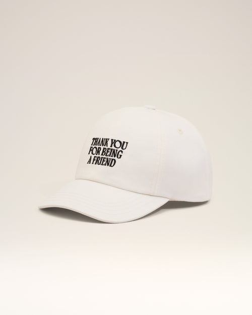 Casquette Blanche Broderie Thank You For Being A Friend en Coton - 4 - Ami Paris