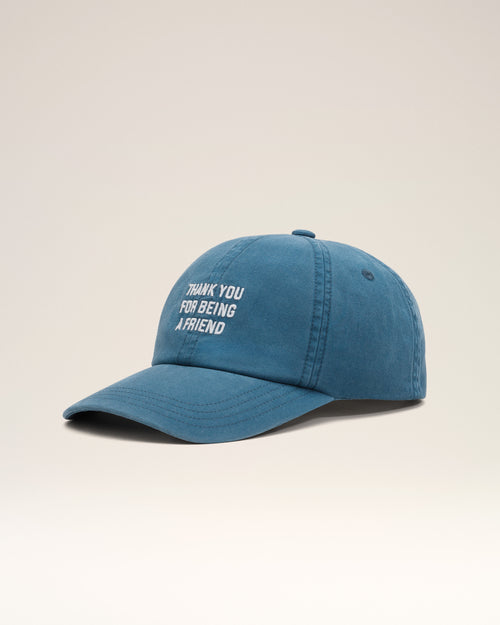 Casquette bleue en coton "Thank you for being a friend" - 2 - Ami Paris