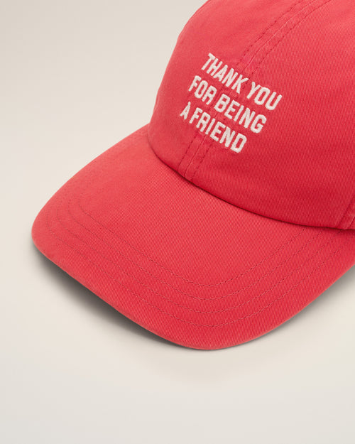 Red cotton "Thank you for being a friend" cap - Woman - 9 - AMI Paris - Ami Paris