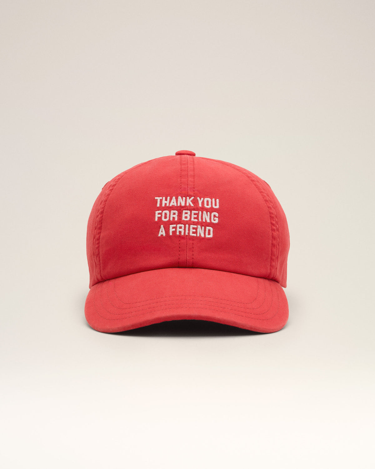 Red cotton "Thank you for being a friend" cap - 4