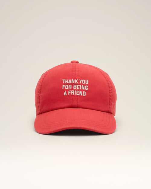 Red cotton "Thank you for being a friend" cap - Woman - 10 - AMI Paris - Ami Paris