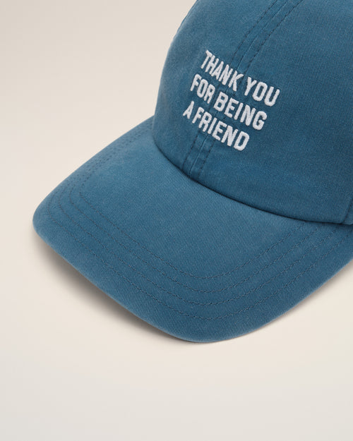 Blaue Baumwoll-Cap „Thank you for being a friend“ - Damen - 10 - AMI Paris - Ami Paris