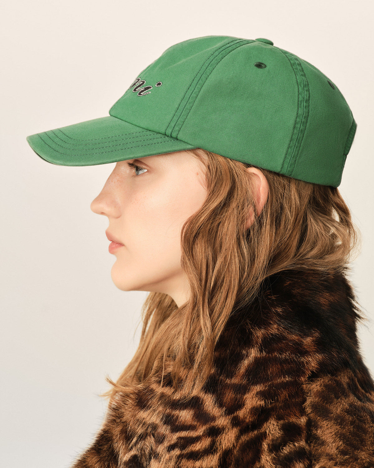 Casquette verte en coton broderie Ami Paris - 12