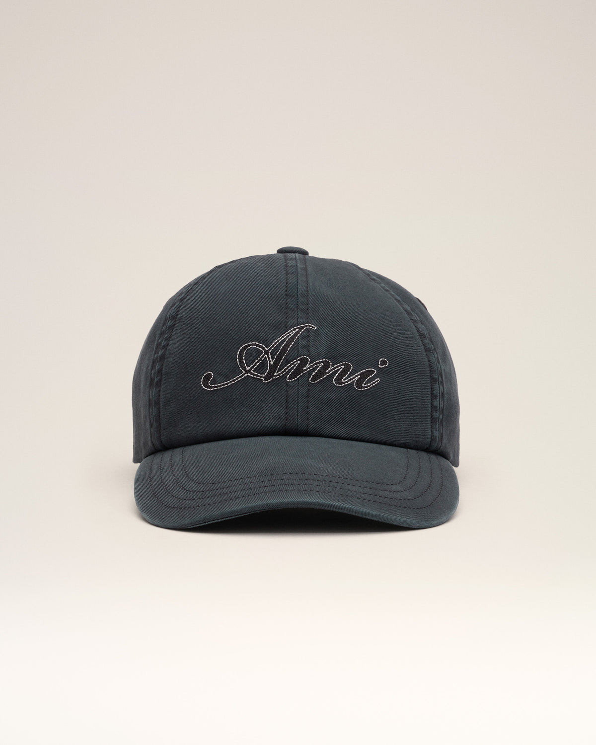 Casquette noire en coton broderie Ami Paris - 4