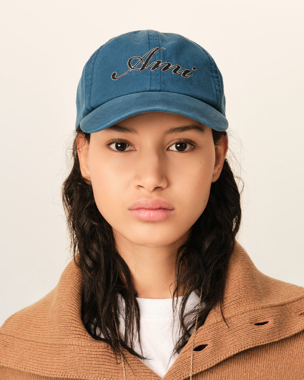 Blue cotton cap with Ami Paris embroidery - 9