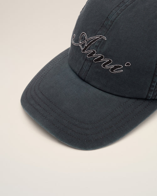 Casquette noire en coton broderie Ami Paris - Homme - 3 - AMI Paris - Ami Paris