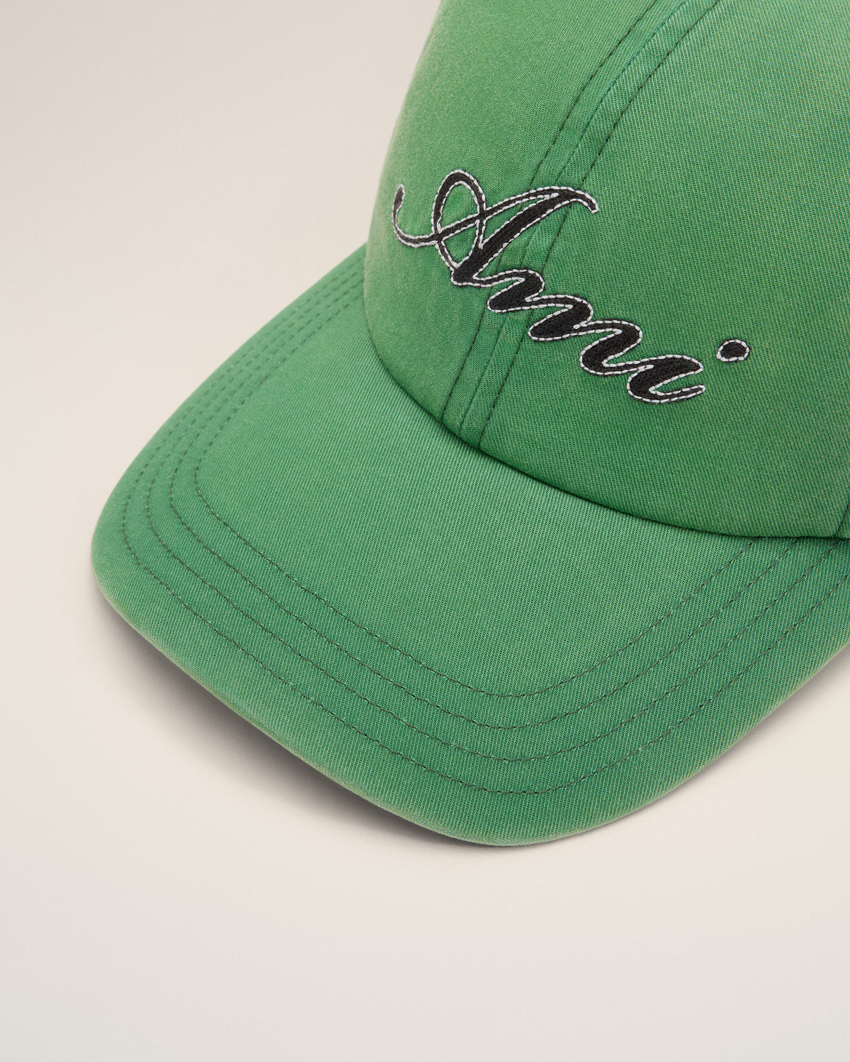 Casquette verte en coton broderie Ami Paris - 10