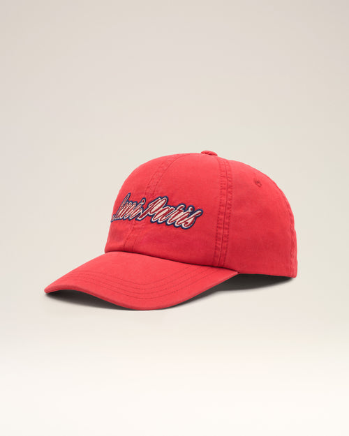 Red cotton cap with Ami Paris embroidery - 1 - Ami Paris