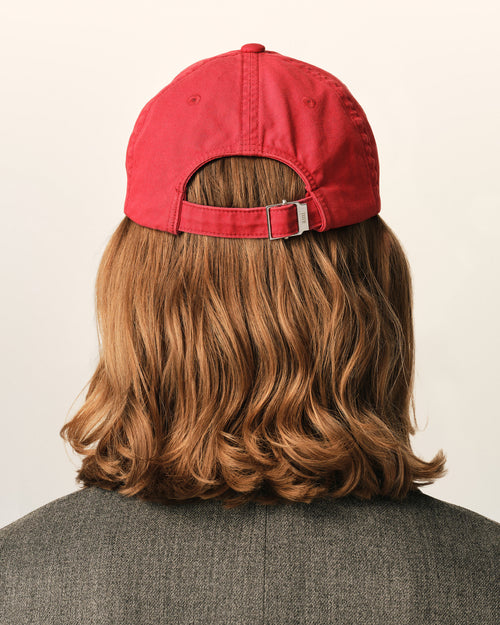 Red cotton cap with Ami Paris embroidery - Man - 6 - AMI Paris - Ami Paris