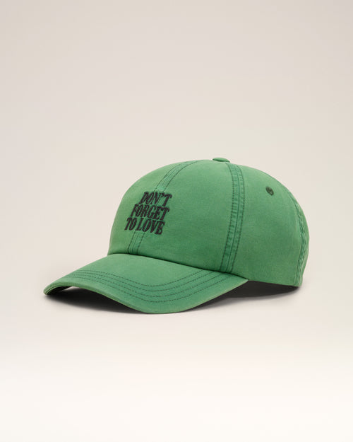 Casquette verte en coton "Don't forget to love" - 1 - Ami Paris