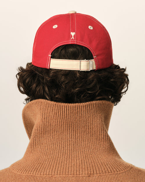 Red and White cotton cap with Ami Paris embroidery - Man - 6 - AMI Paris - Ami Paris