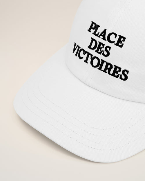 White cotton cap with "Place des Victoires" print - Man - 3 - AMI Paris - Ami Paris