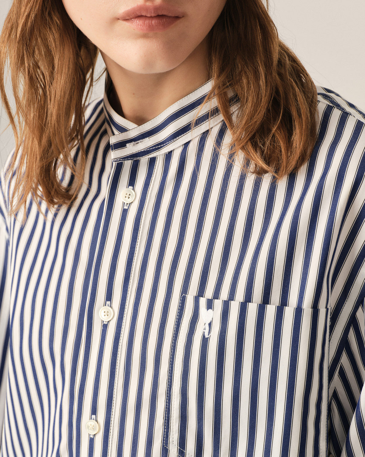 Cotton mao collar tunic dress - 10