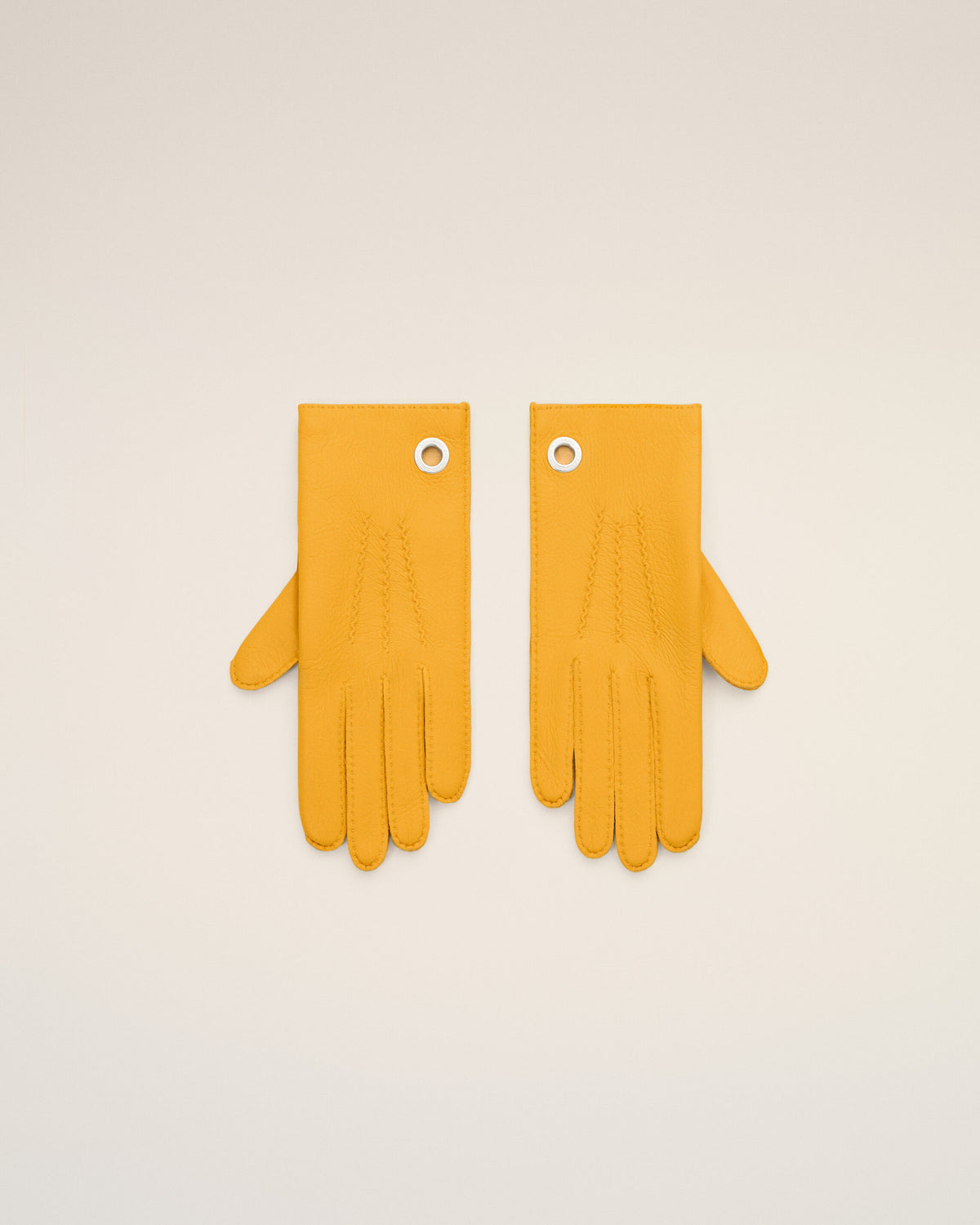 Guantes de cuero graneado amarillo - 4