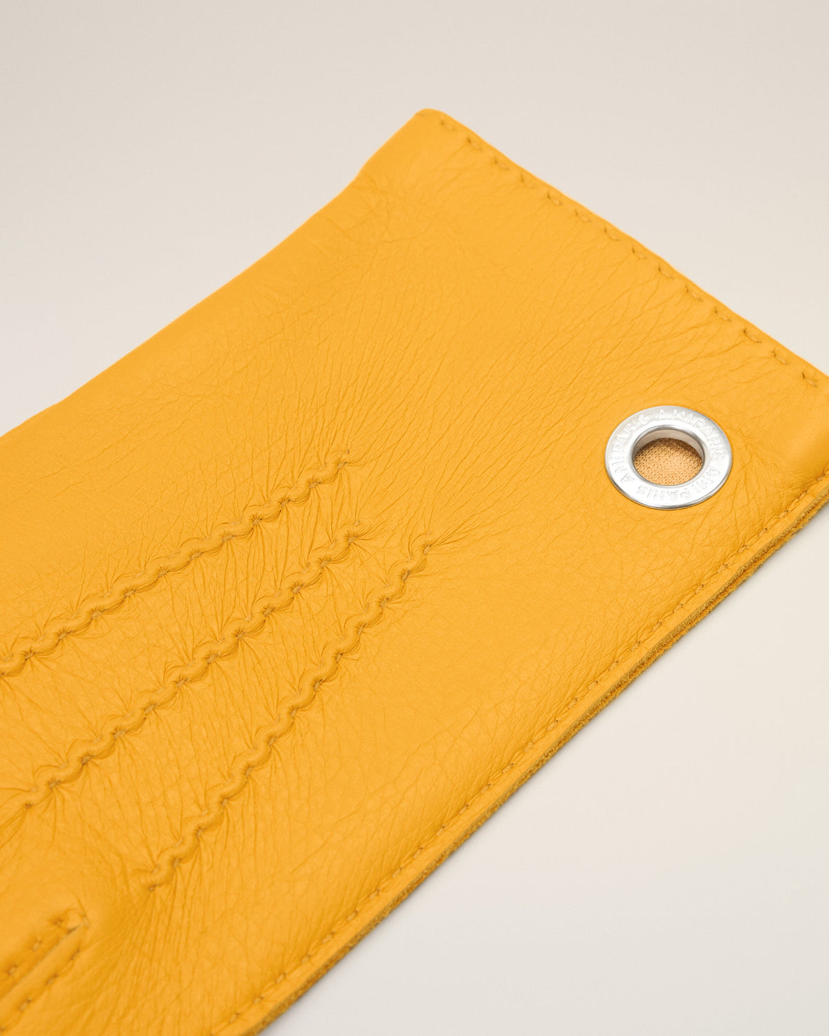 Guantes de cuero graneado amarillo - 3