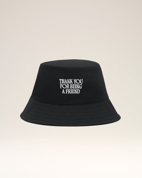 Black Cotton Thank You For Being A Friend Embroidery Hat - Man - 4 - AMI Paris - Ami Paris