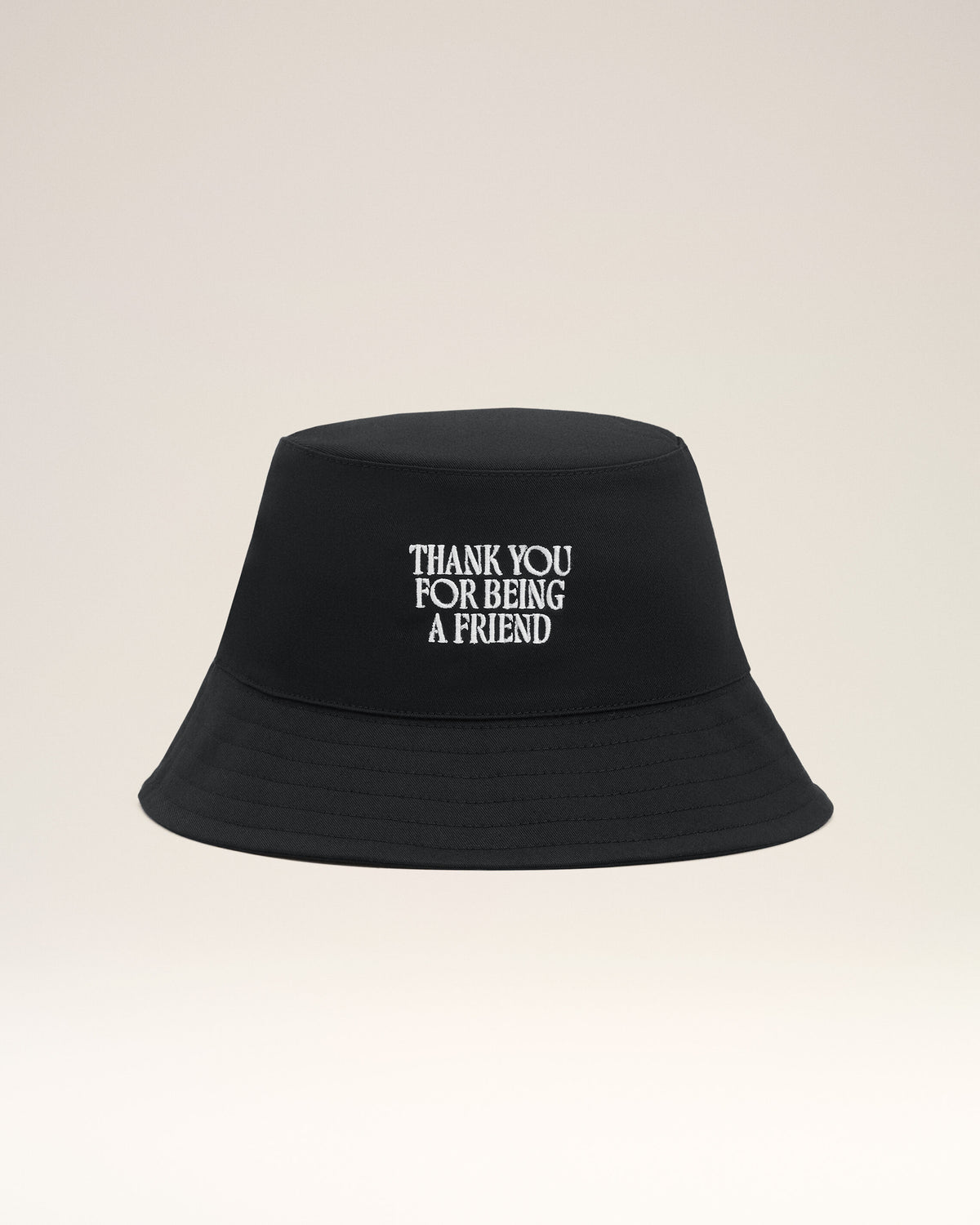 Black Cotton Thank You For Being A Friend Embroidery Hat - 10