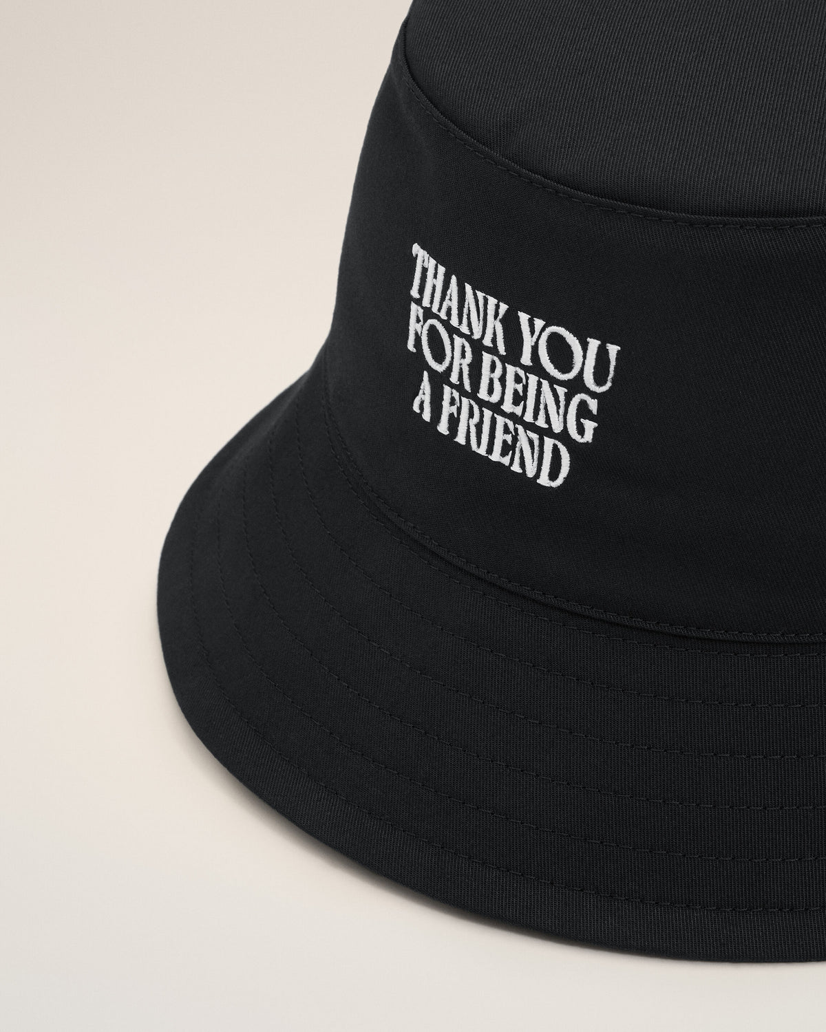 Black Cotton Thank You For Being A Friend Embroidery Hat - 9