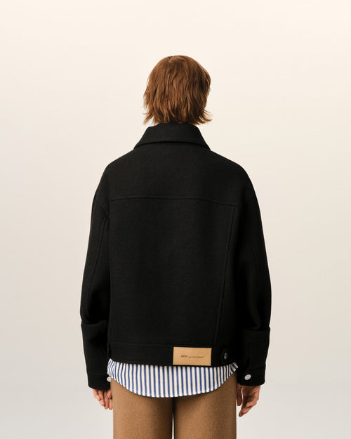 Black wool trucker jacket - Woman - 11 - AMI Paris - Ami Paris