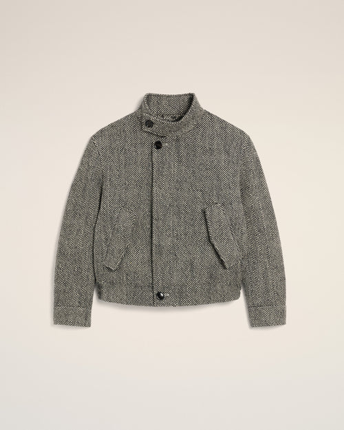 Black wool padded harrington jacket - Woman - 7 - AMI Paris - Ami Paris